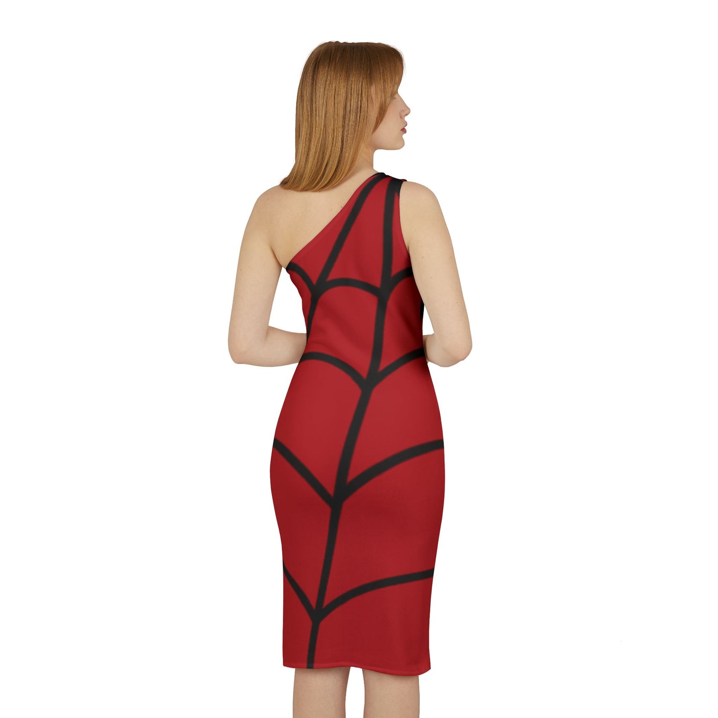 Spider Web Shoulder Dress, Sexy Halloween Red Dress, Cosplay Outfit