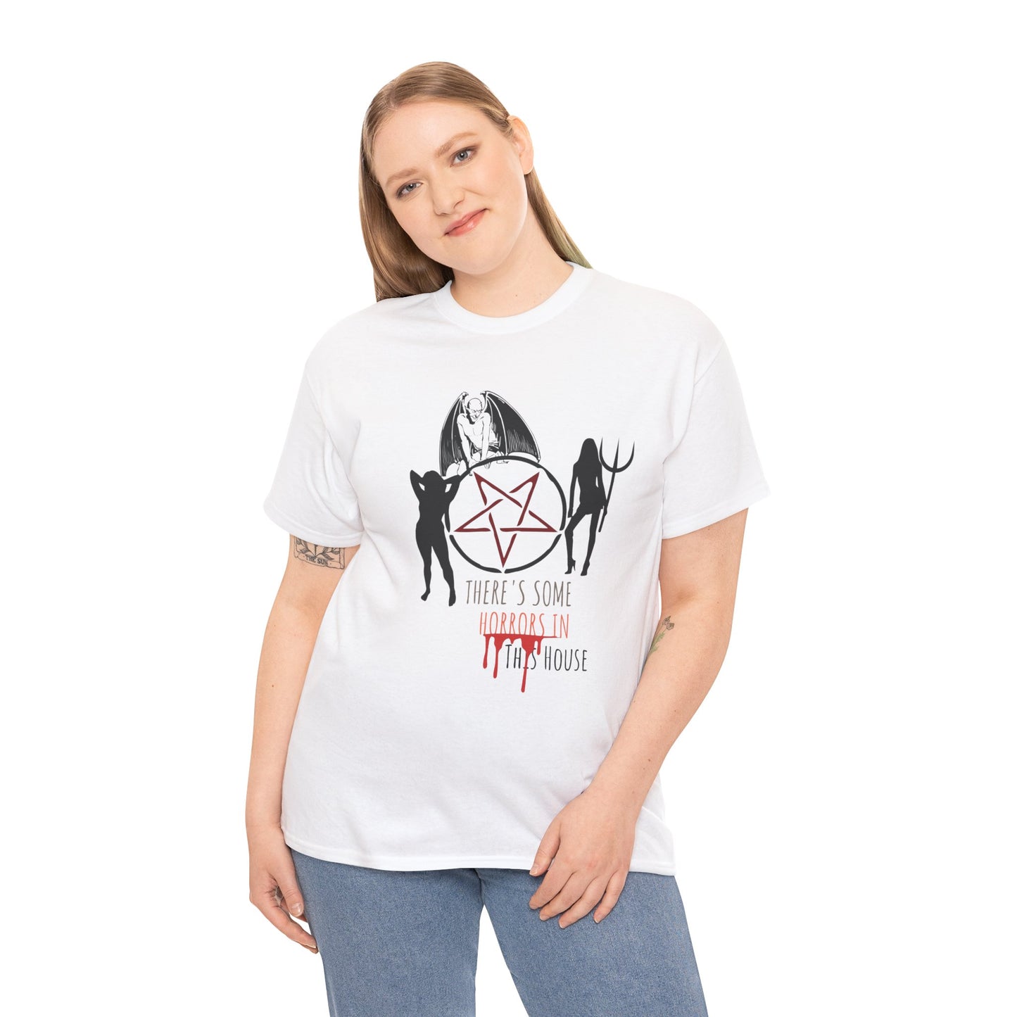 There's Horrors in This House Halloween Shirt, Unisex, Satire, Gothic, Spooky Season Tee