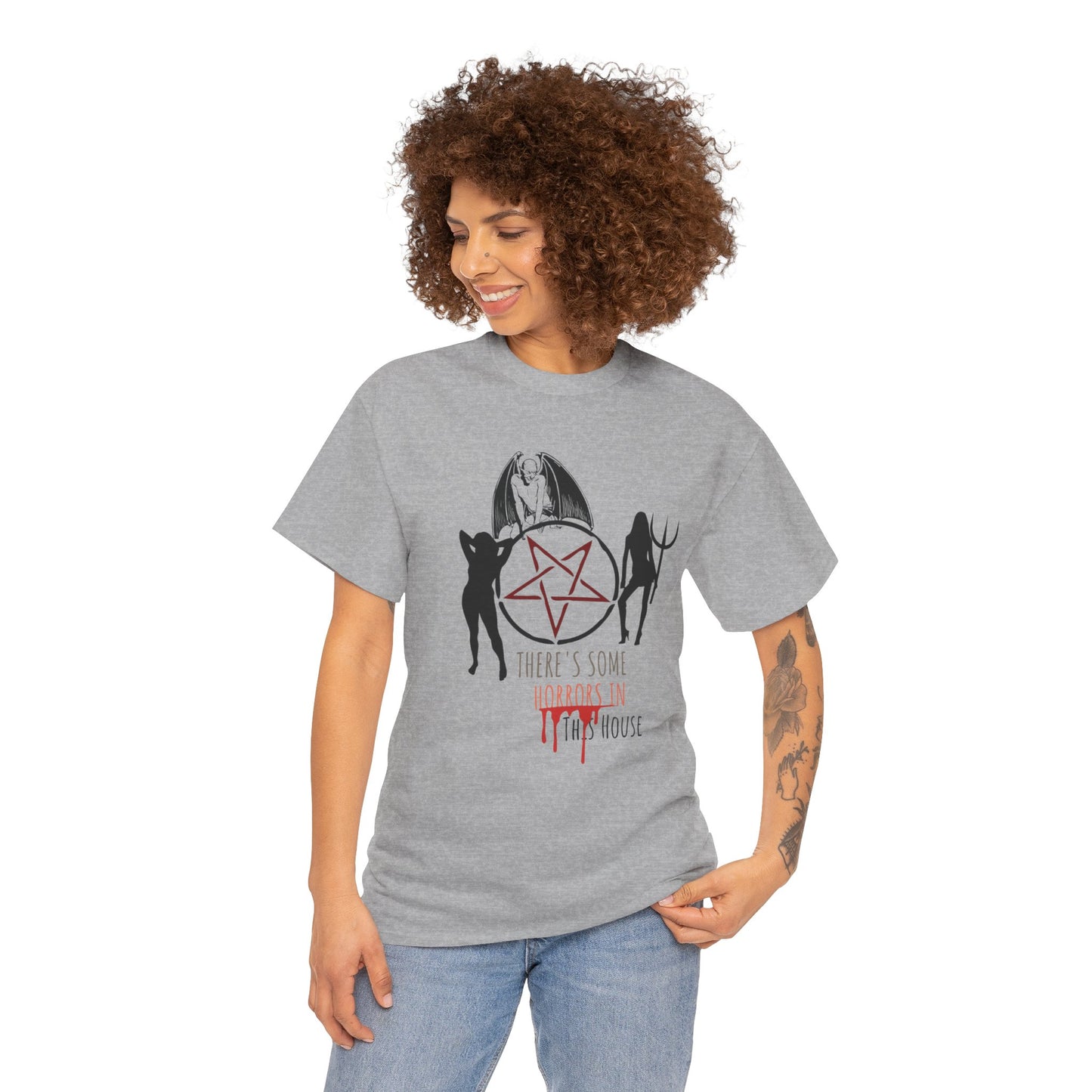 There's Horrors in This House Halloween Shirt, Unisex, Satire, Gothic, Spooky Season Tee