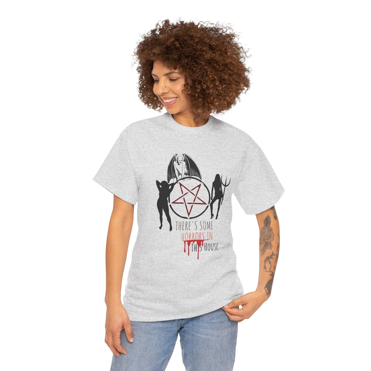 There's Horrors in This House Halloween Shirt, Unisex, Satire, Gothic, Spooky Season Tee