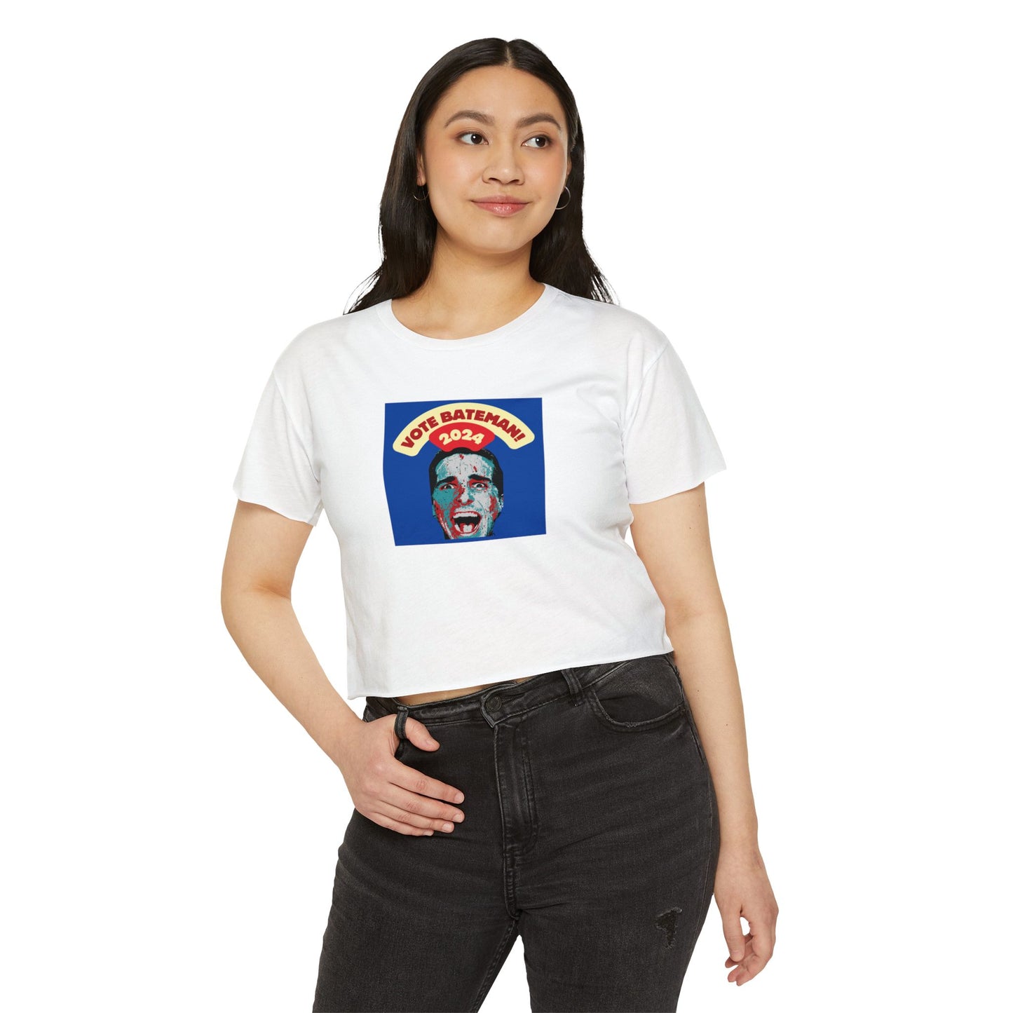 American Psycho President 2024 Humor Baby Tee Women's y2k Crop Top