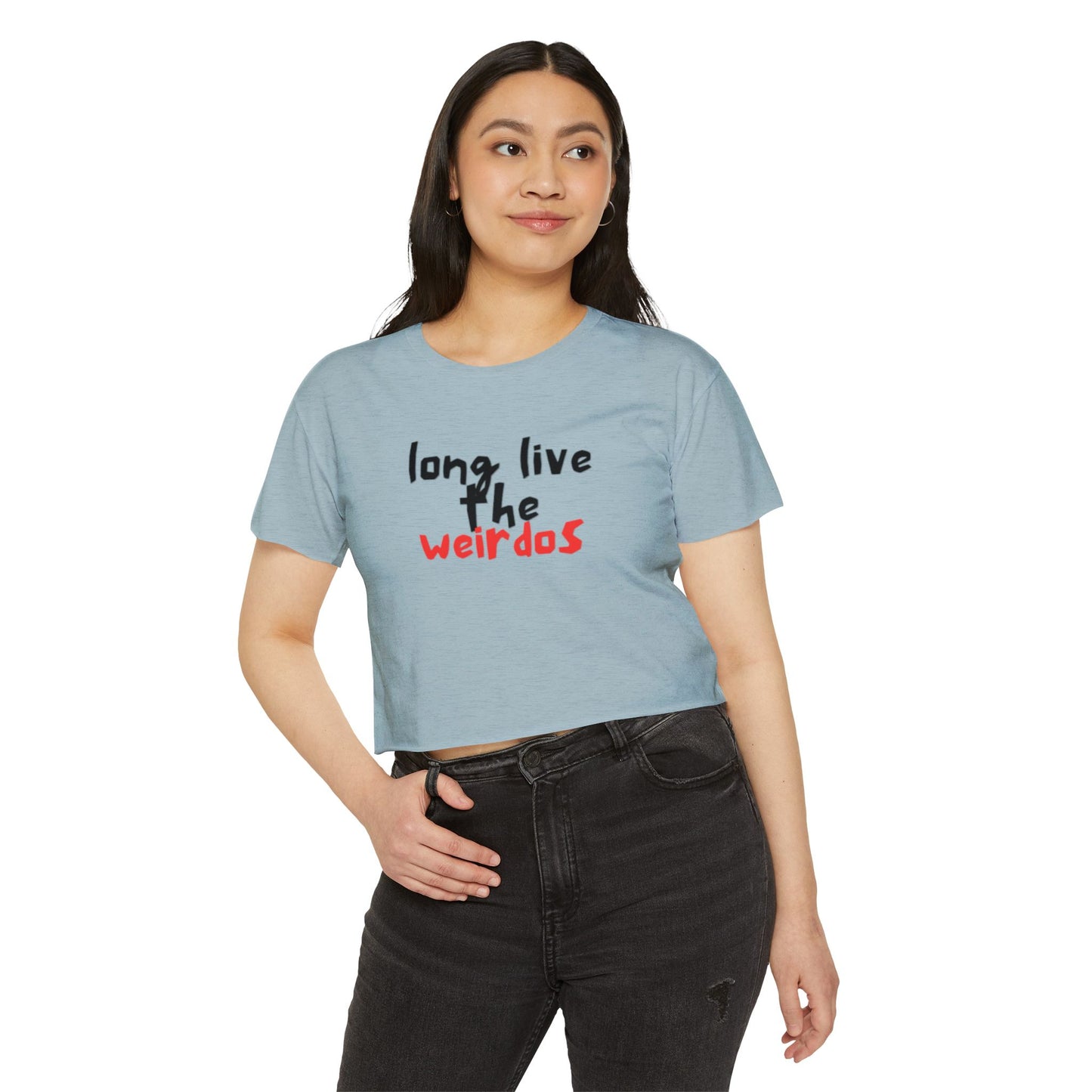 Long Live the Weirdos Black Red Crop Top, Cute Women's Clothing, Halloween Tees, Alternative tees