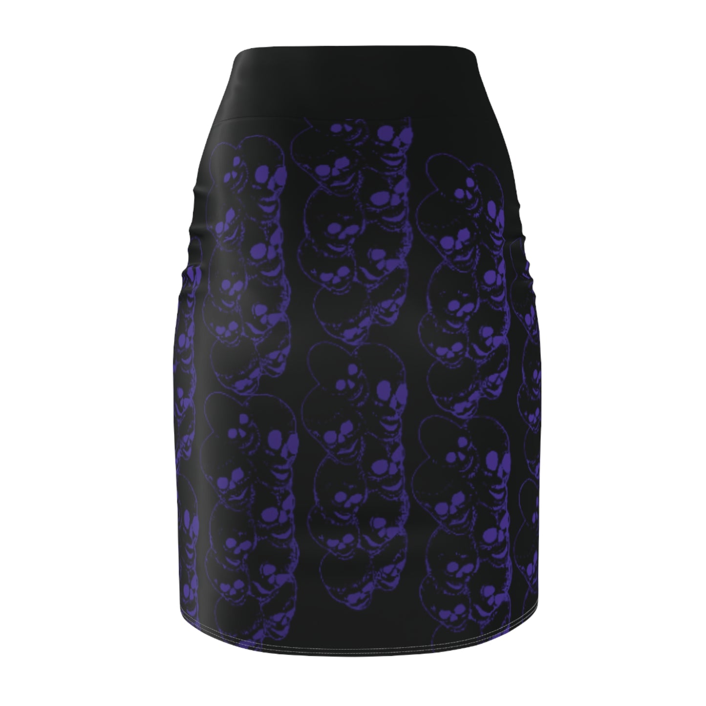 Skirt Neon Purple Skull Print, Women's Clothing, Skeleton Skirt, Halloween Dress