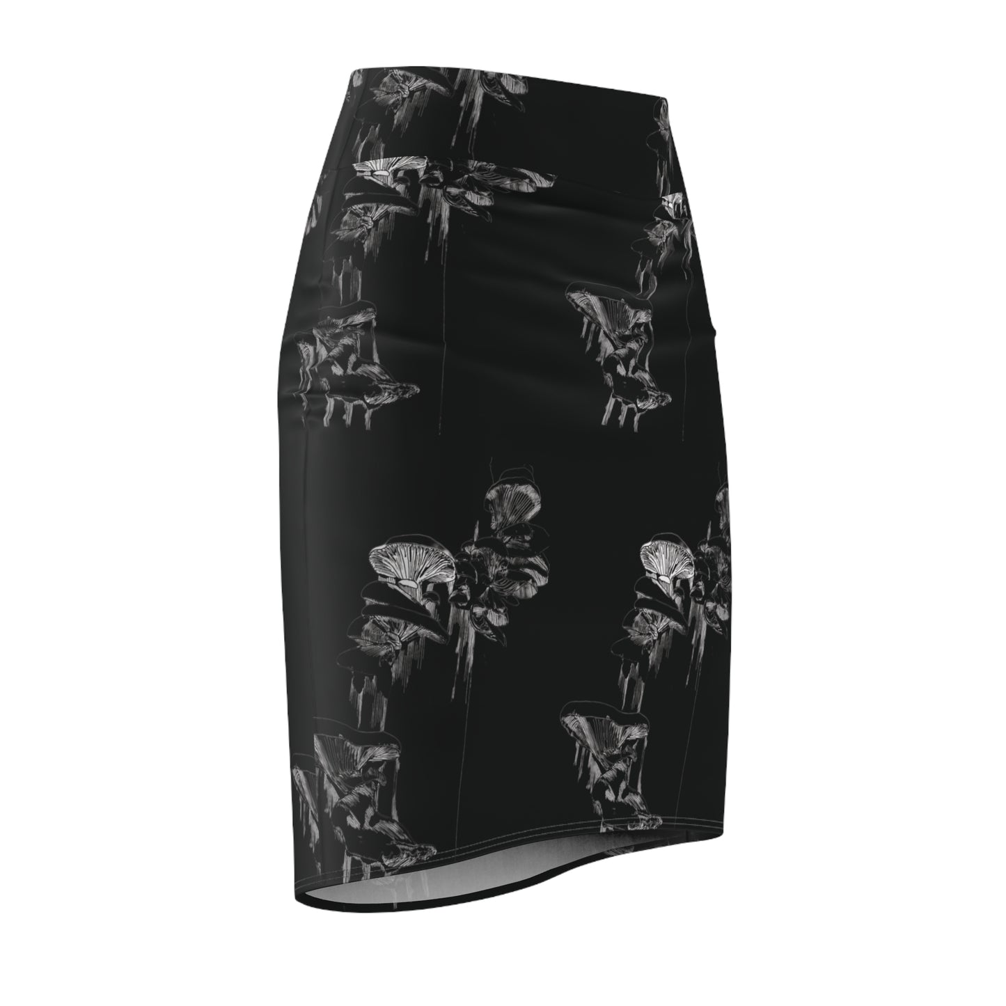 Drippy Mushroom Women's Pencil Skirt, Mushroom Lover Clothing