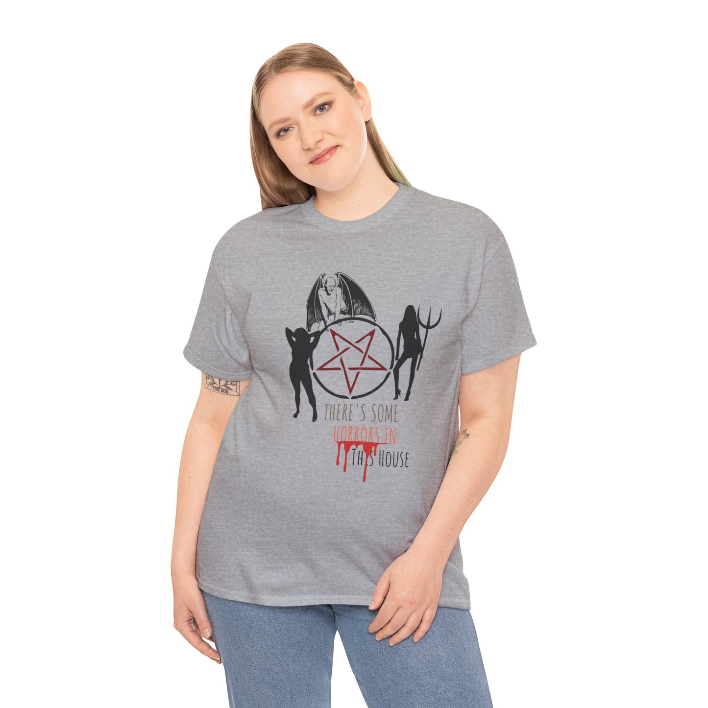 There's Horrors in This House Halloween Shirt, Unisex, Satire, Gothic, Spooky Season Tee