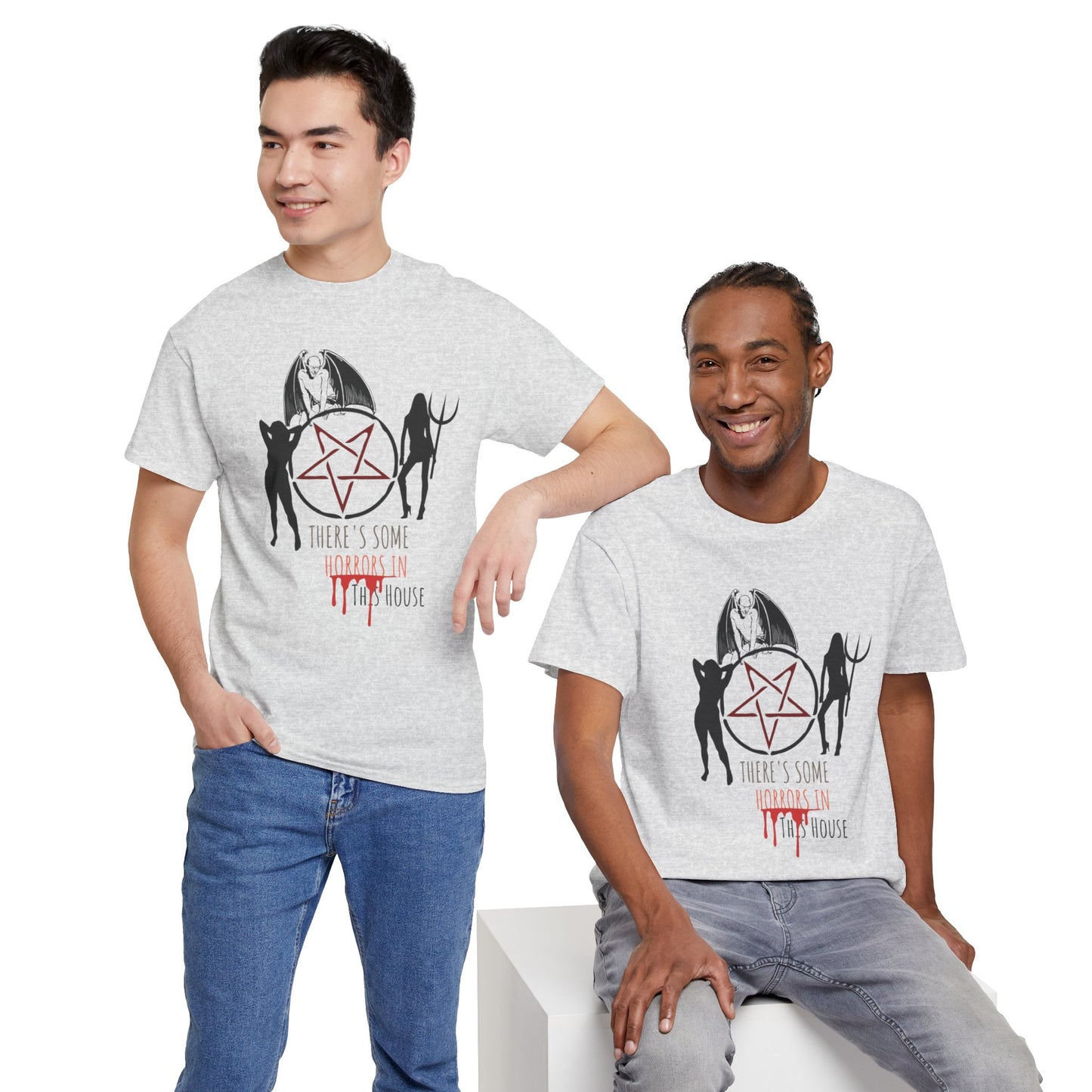 There's Horrors in This House Halloween Shirt, Unisex, Satire, Gothic, Spooky Season Tee