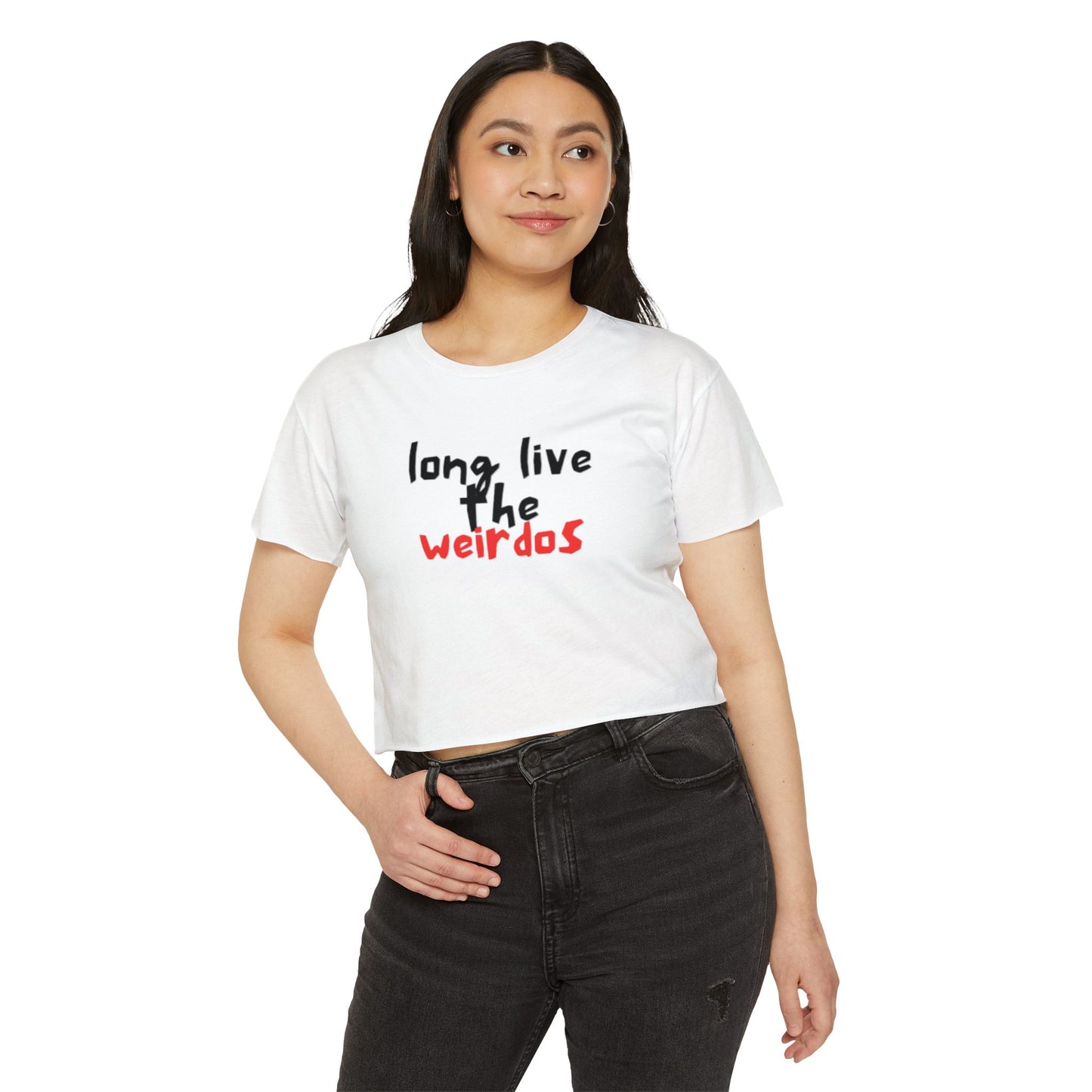 Long Live the Weirdos Black Red Crop Top, Cute Women's Clothing, Halloween Tees, Alternative tees