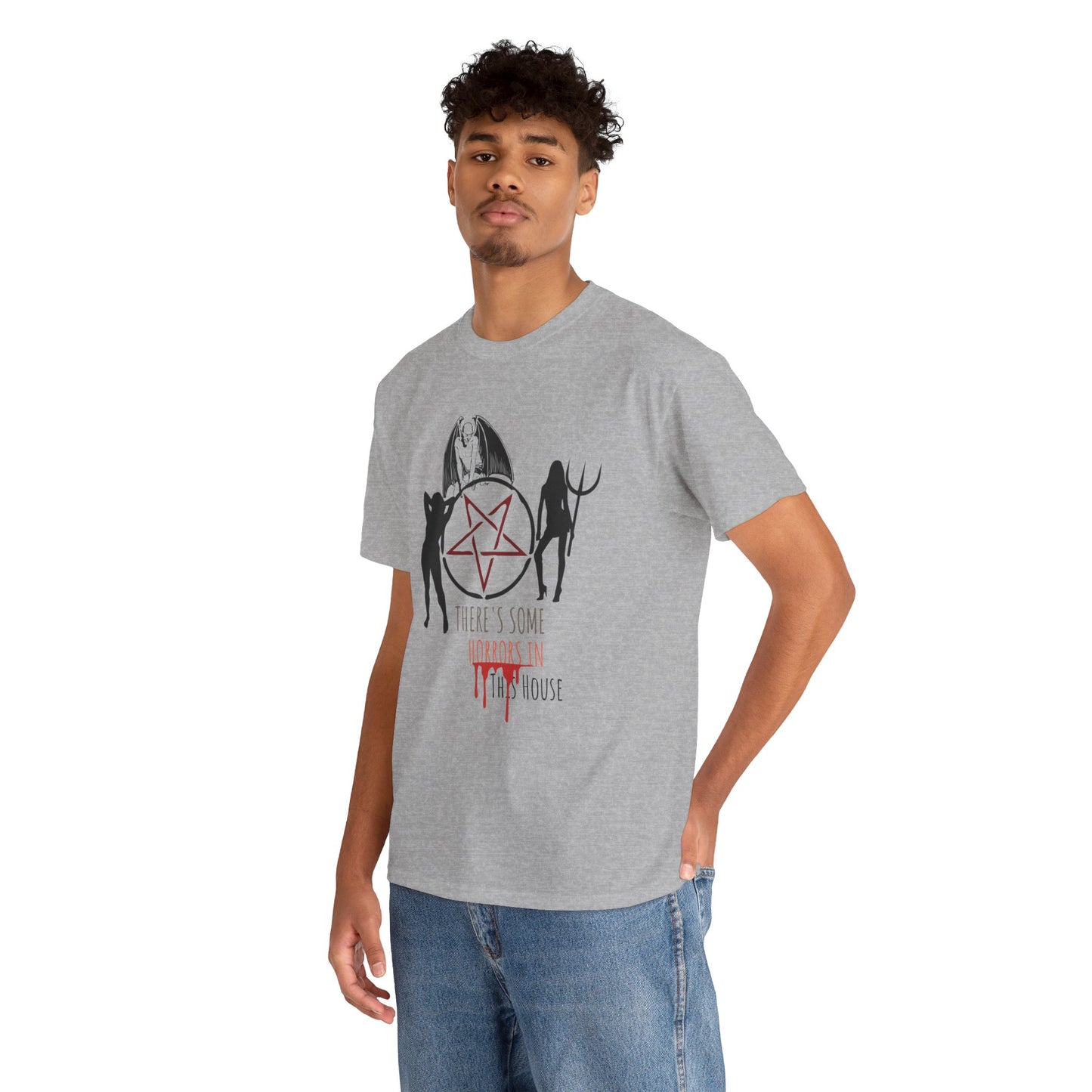 There's Horrors in This House Halloween Shirt, Unisex, Satire, Gothic, Spooky Season Tee