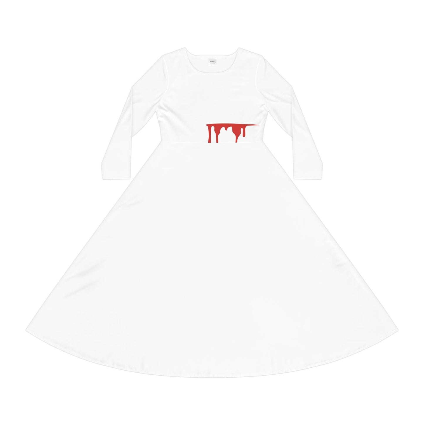 Bleeding Heart White Dress, Women's Halloween Dress, Simple White, party Dress