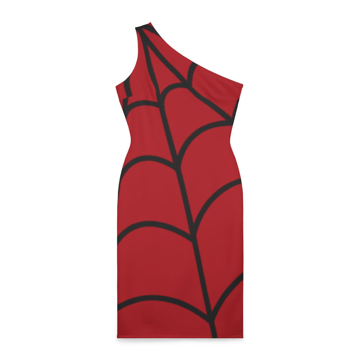 Spider Web Shoulder Dress, Sexy Halloween Red Dress, Cosplay Outfit