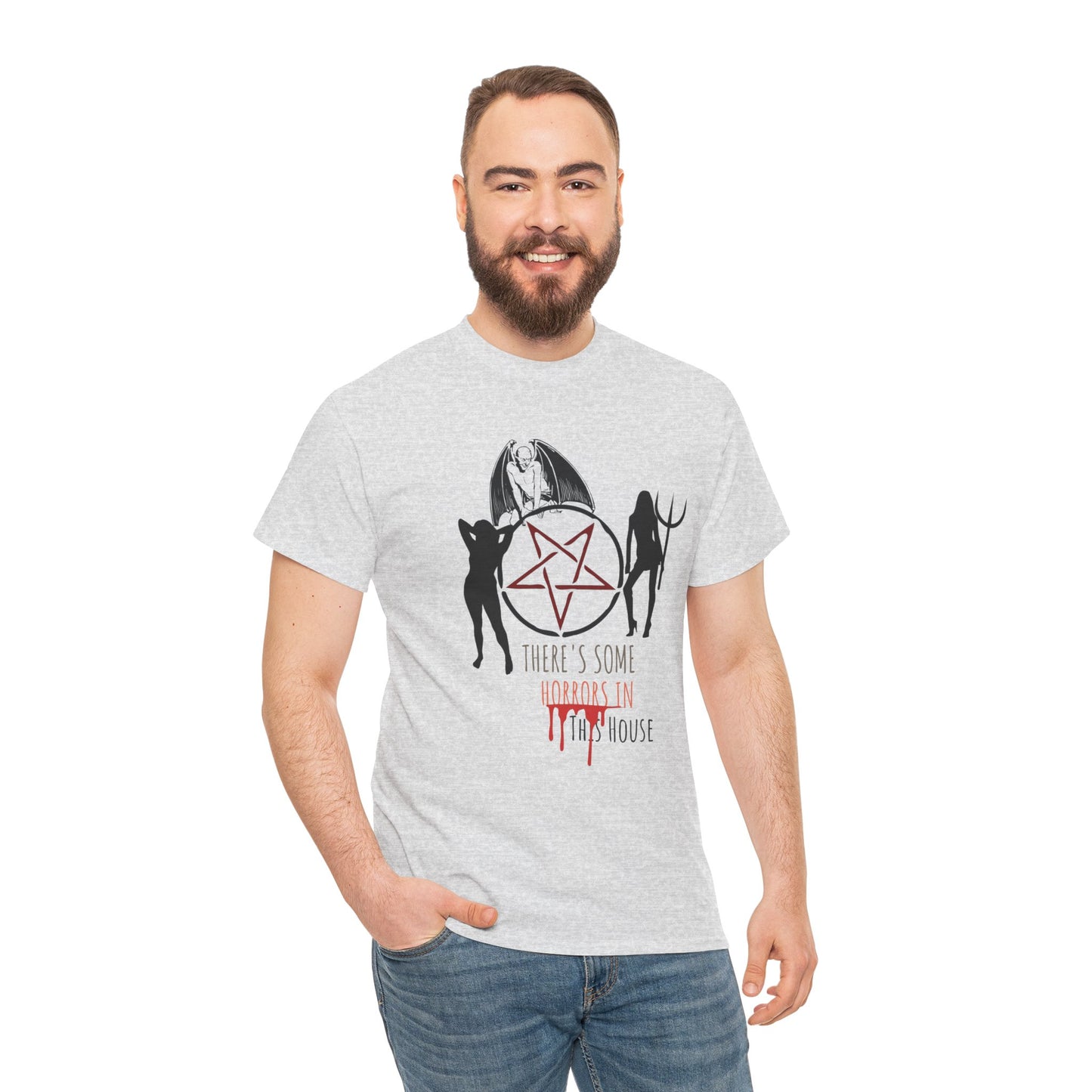 There's Horrors in This House Halloween Shirt, Unisex, Satire, Gothic, Spooky Season Tee