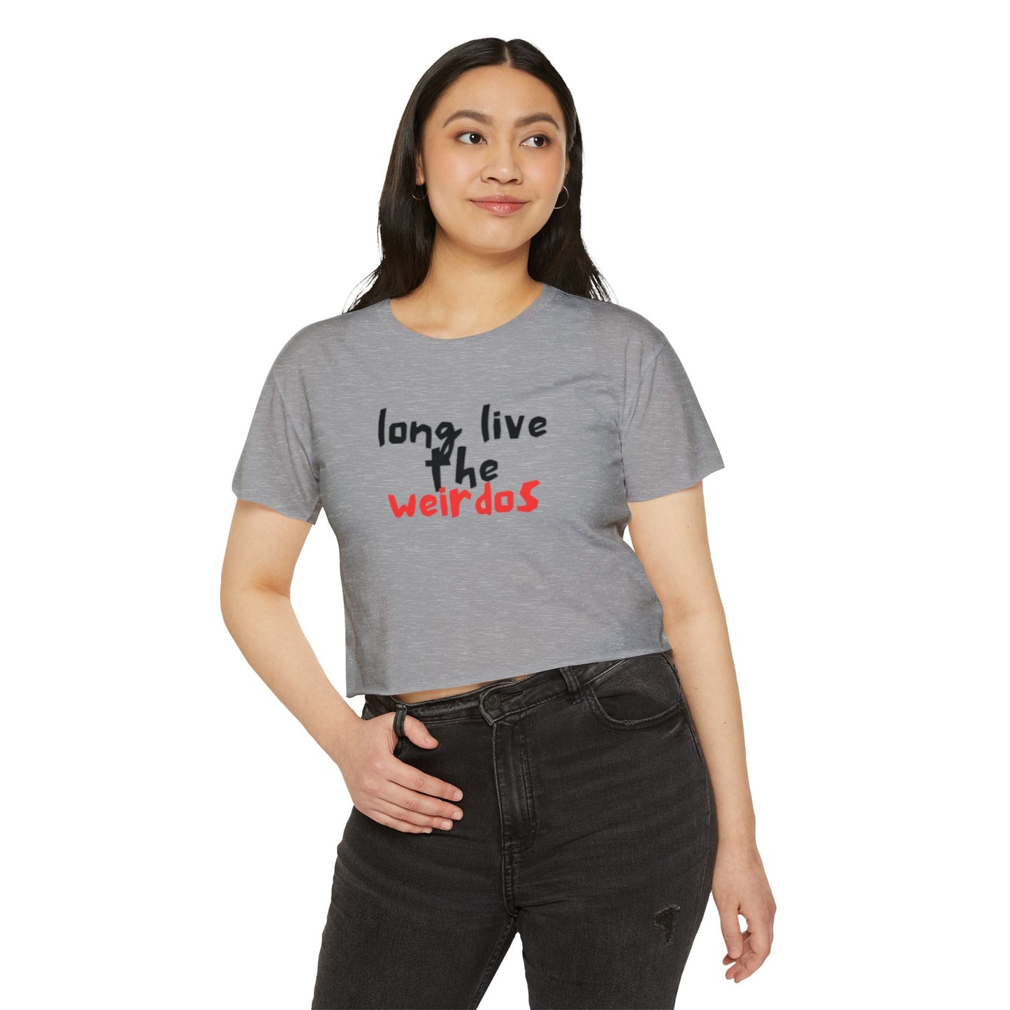 Long Live the Weirdos Black Red Crop Top, Cute Women's Clothing, Halloween Tees, Alternative tees