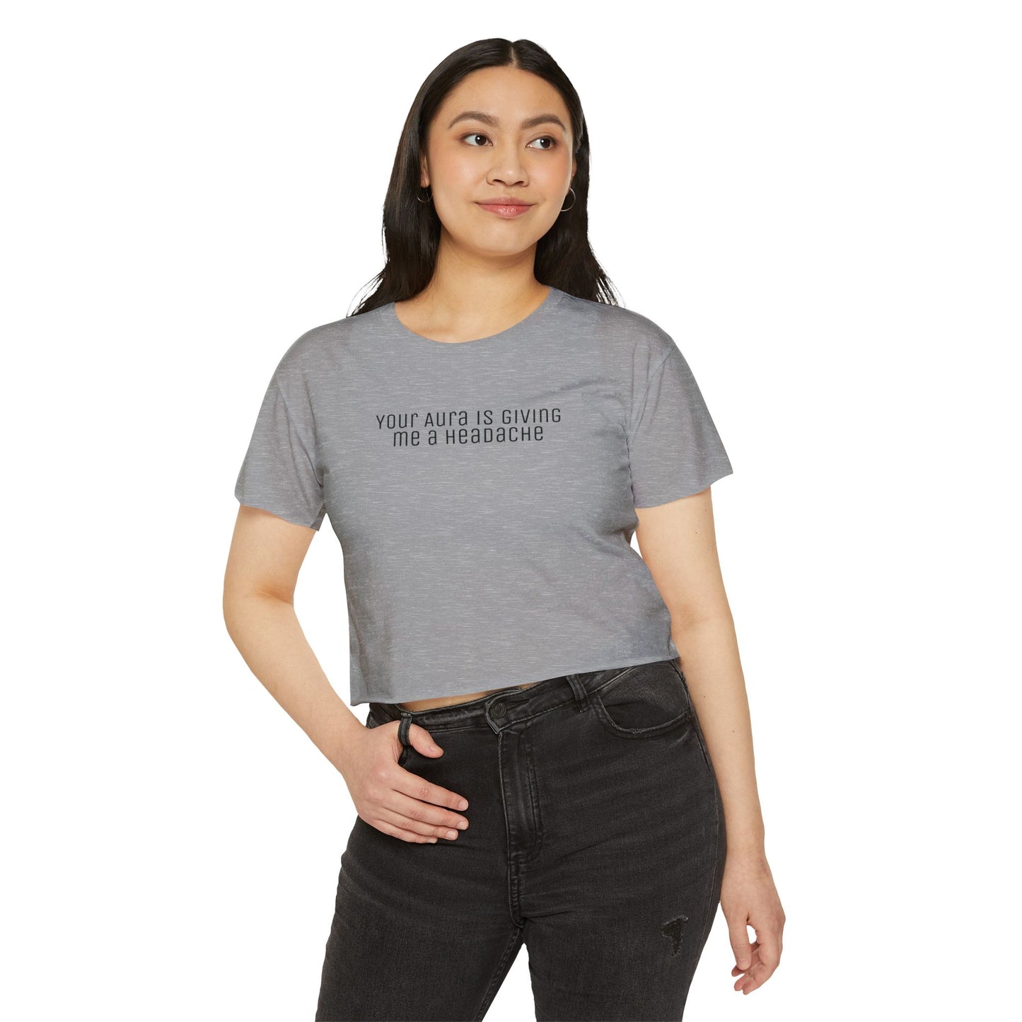 Playful Aura Crop Top - Trendy Tee for Women