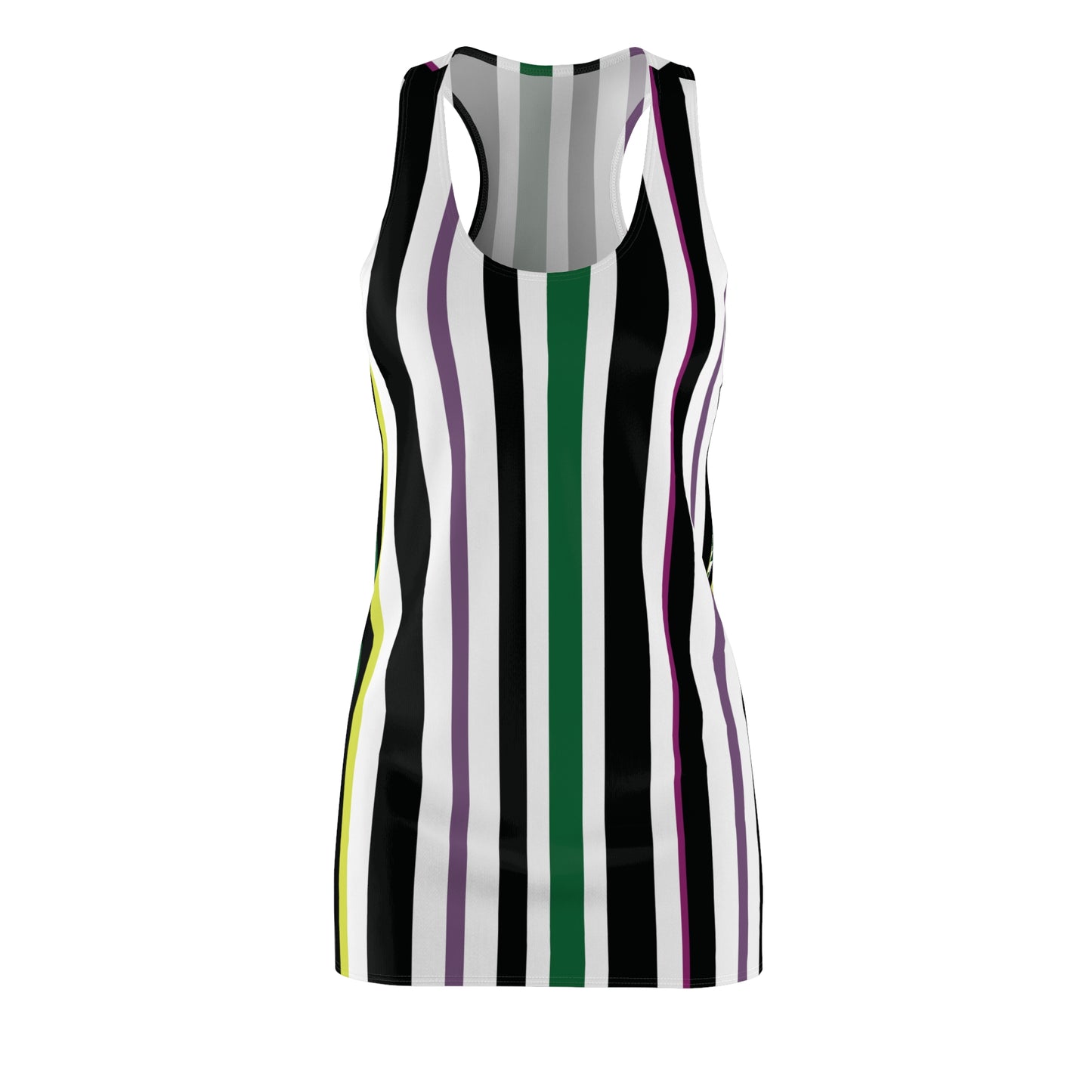 Beetlejuice Women's Dress, Racerback Dress Betelgeuse Striped Halloween Cosplay Outfit