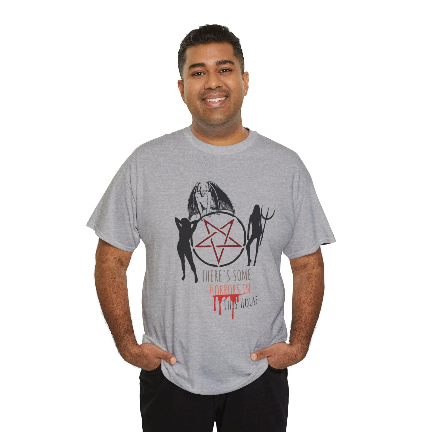 There's Horrors in This House Halloween Shirt, Unisex, Satire, Gothic, Spooky Season Tee