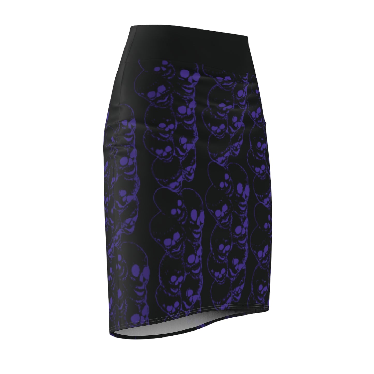 Skirt Neon Purple Skull Print, Women's Clothing, Skeleton Skirt, Halloween Dress