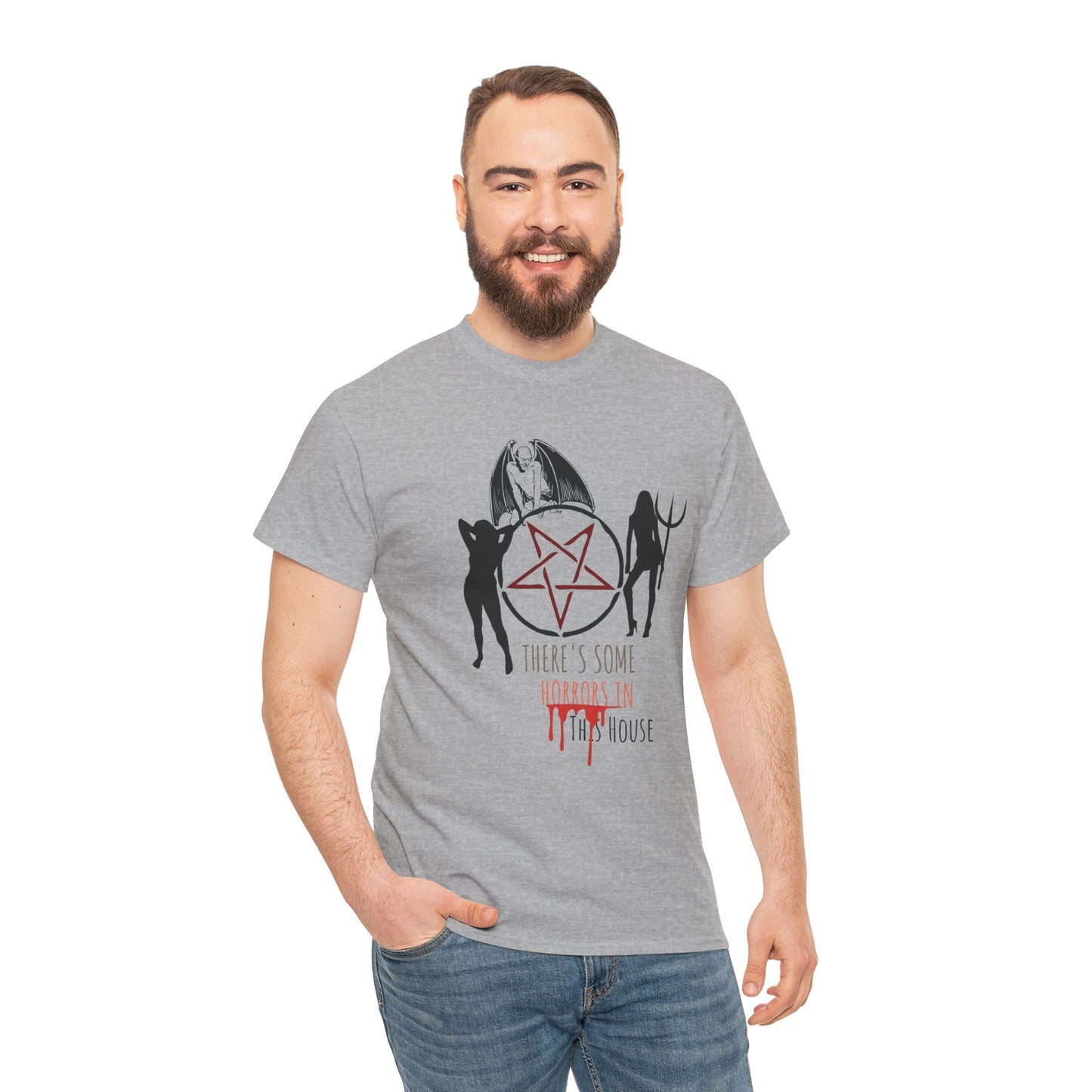 There's Horrors in This House Halloween Shirt, Unisex, Satire, Gothic, Spooky Season Tee