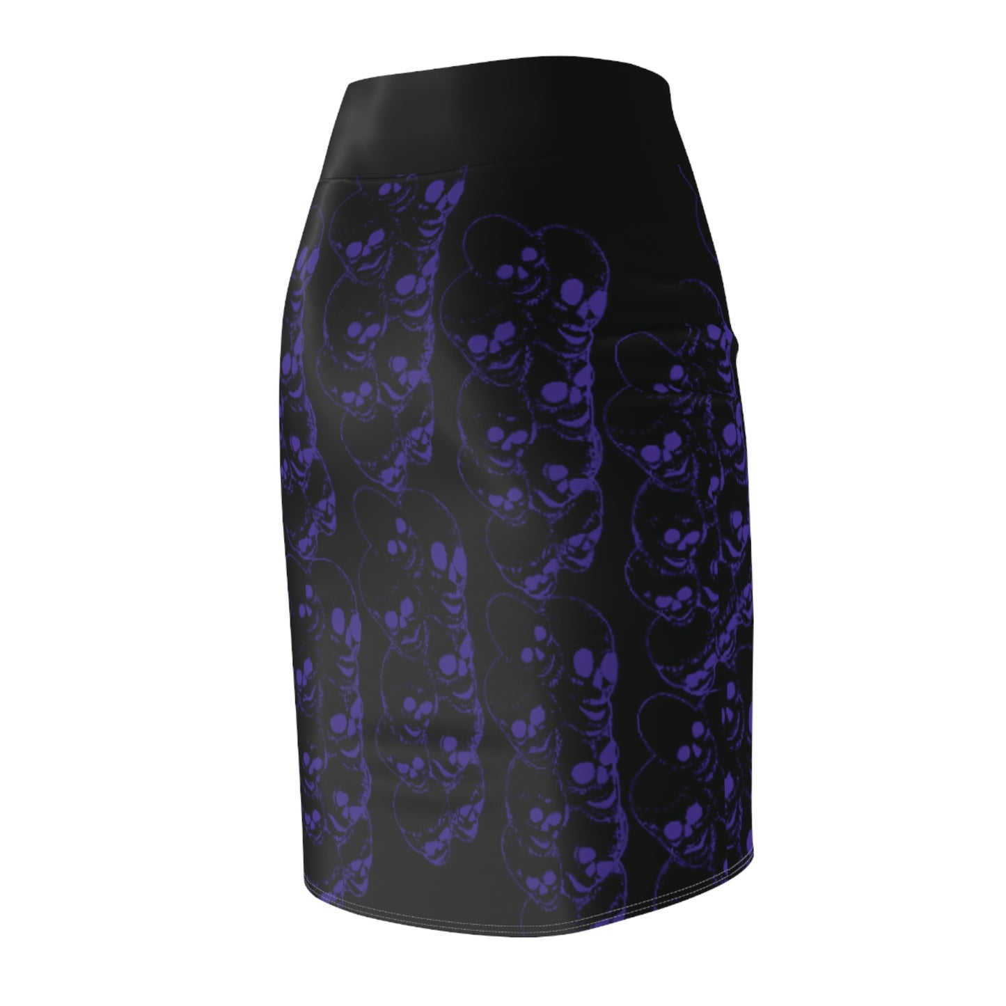 Skirt Neon Purple Skull Print, Women's Clothing, Skeleton Skirt, Halloween Dress