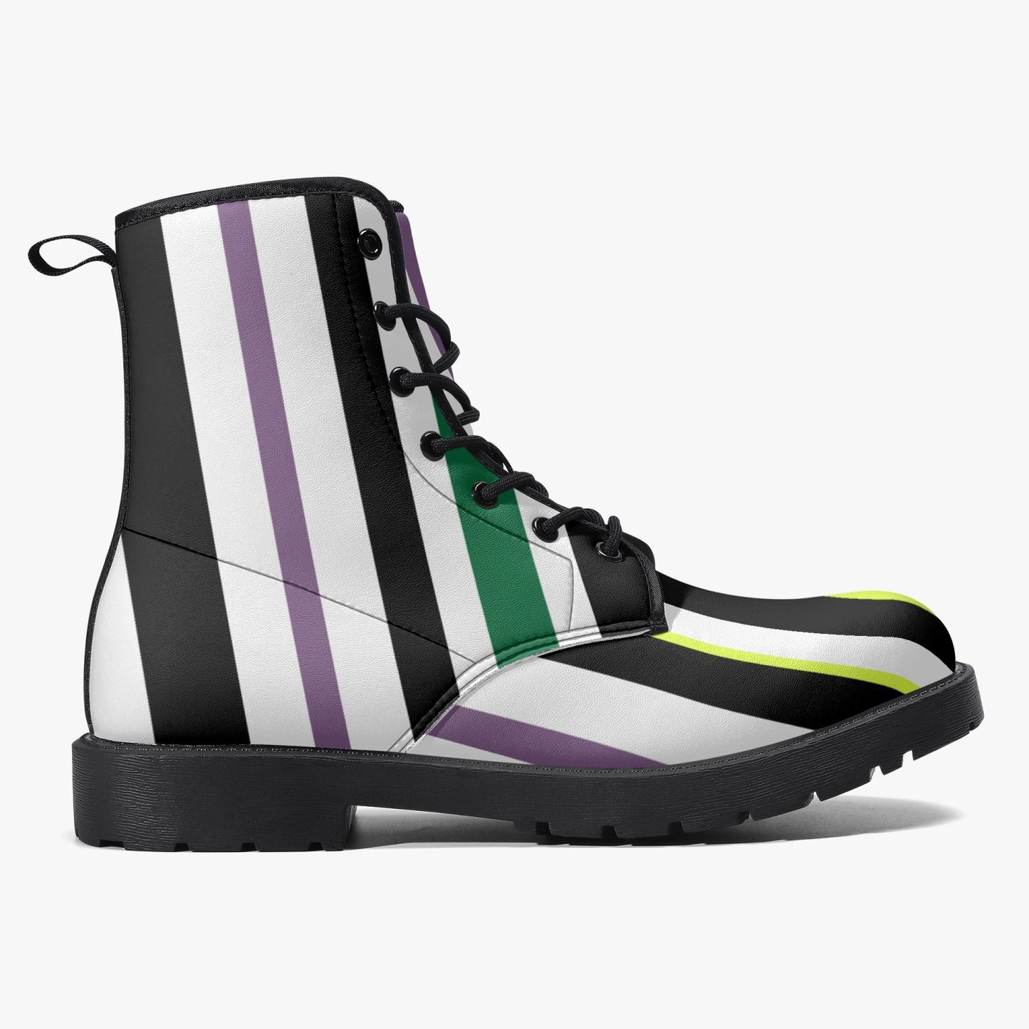 Beetlejuice Inspired Combat Boots, Halloween Women's Boots, Mens Boots, Unisex Striped Boots