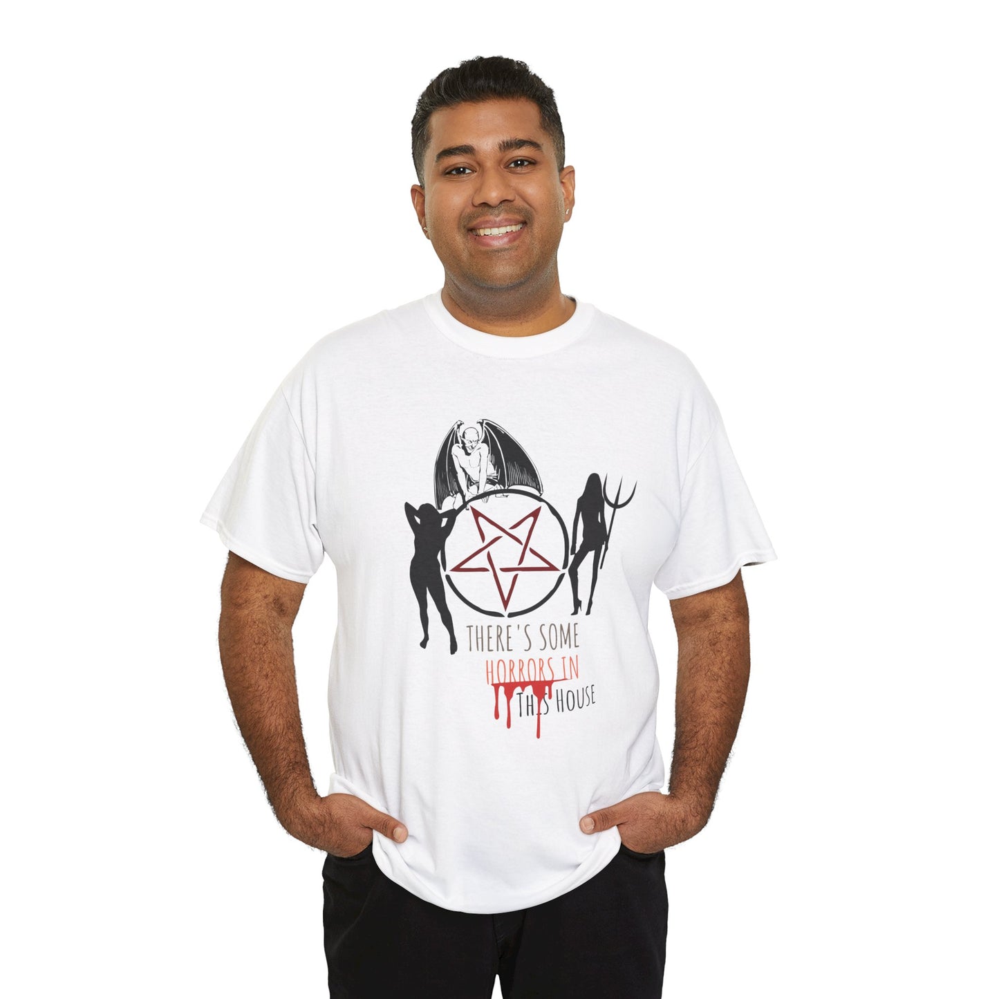 There's Horrors in This House Halloween Shirt, Unisex, Satire, Gothic, Spooky Season Tee