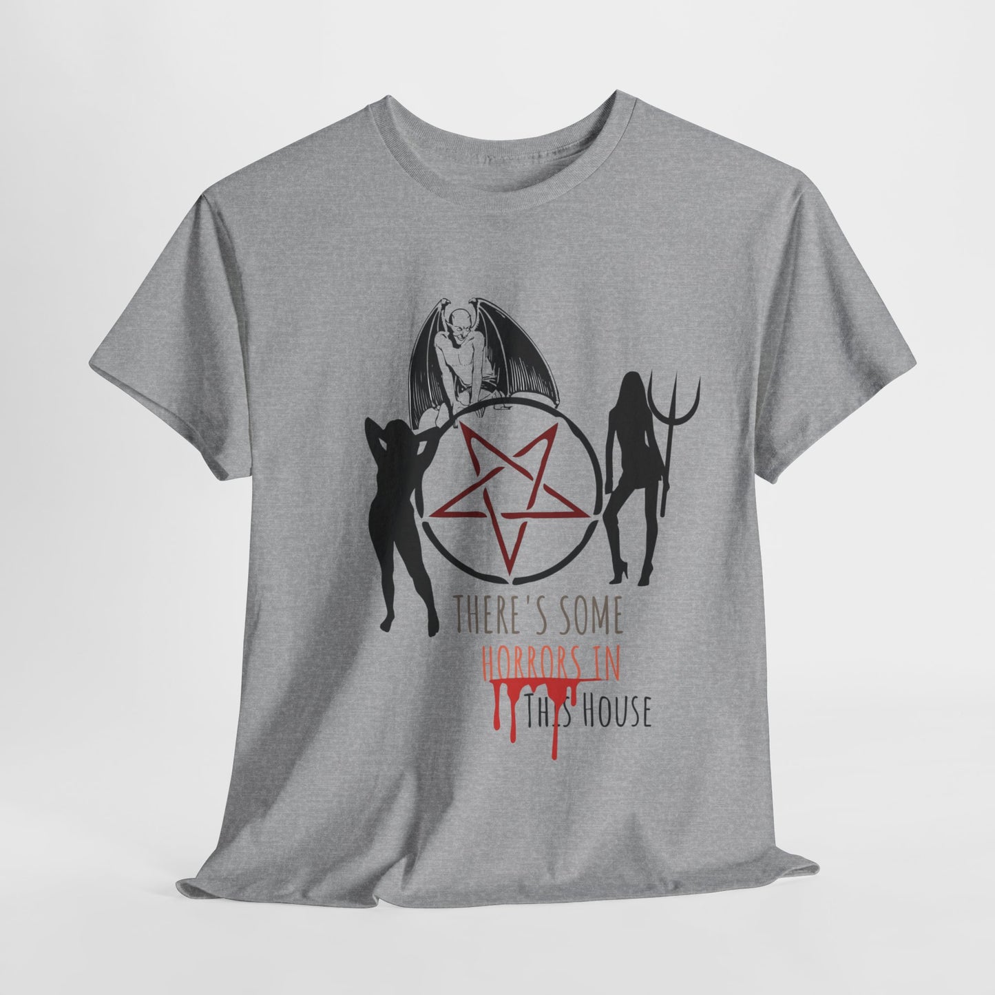 There's Horrors in This House Halloween Shirt, Unisex, Satire, Gothic, Spooky Season Tee