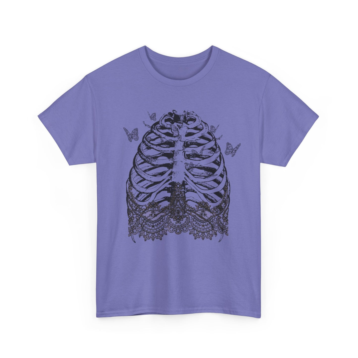 Skeleton Lace Tee, Women's shirts, Unisex Gothic wear, Spooky tees, alt fashion