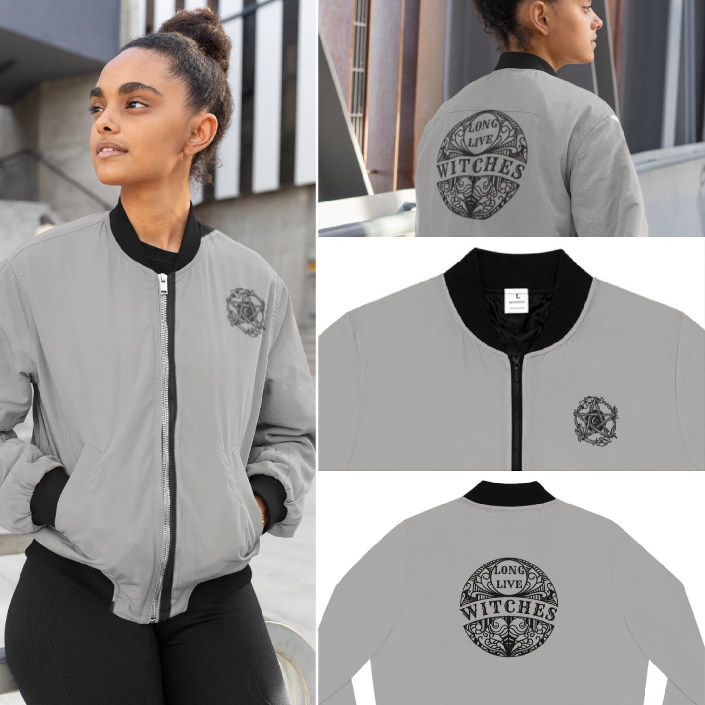 Long Live Witches Women's Bomber Jacket (AOP) Wiccan Women