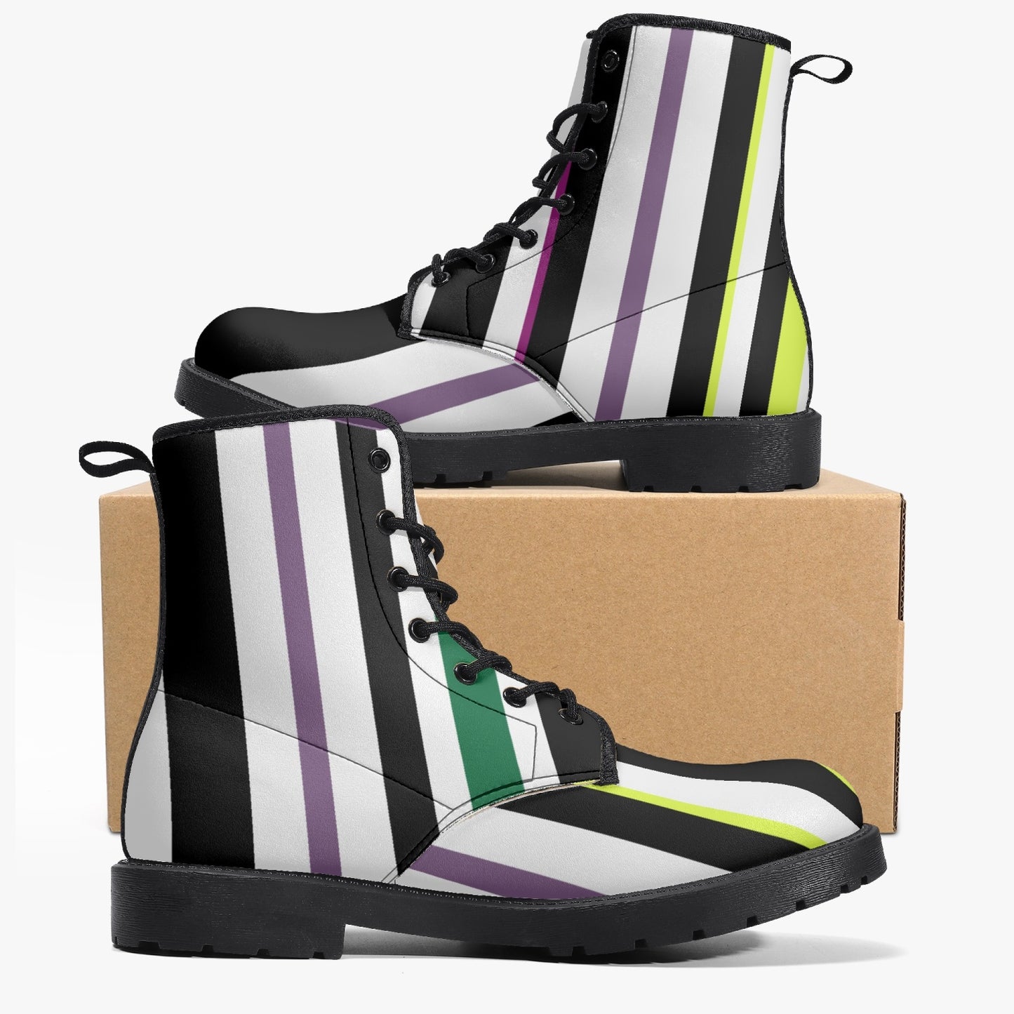 Beetlejuice Inspired Combat Boots, Halloween Women's Boots, Mens Boots, Unisex Striped Boots