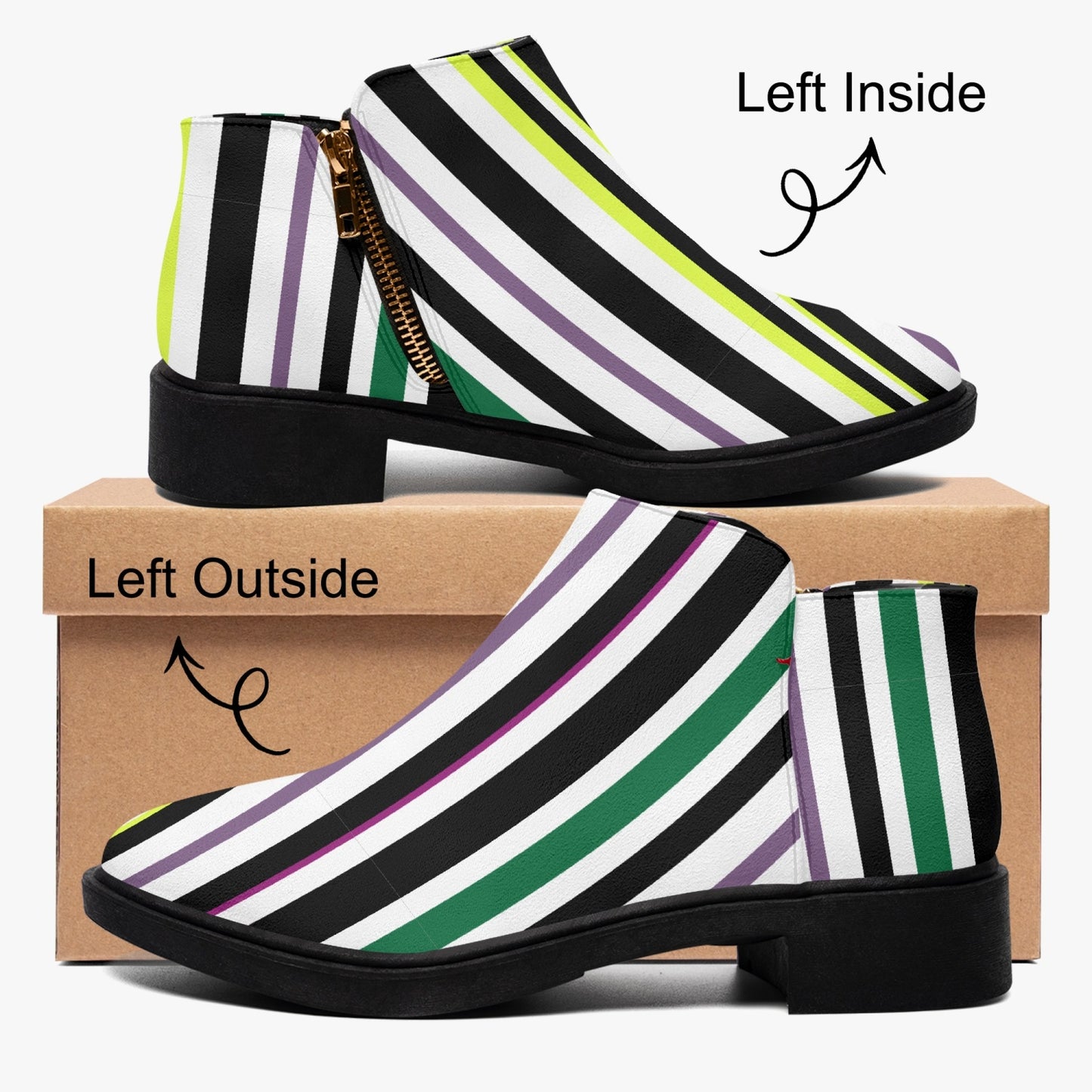 Beetlejuice Halloween Fashion Zipper Boots